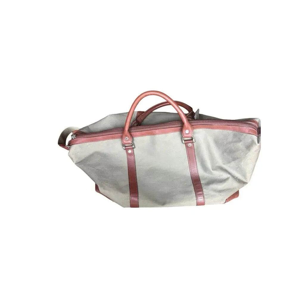 Cutter & Buck Leather And Canvas Duffel Bag Excellent Condition With Travel Bag